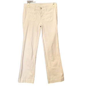 LOFT low rise  White flare Leg patch Pocket Jeans Size 26 / 2